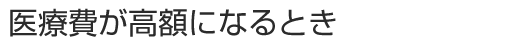 医療費が高額になるとき